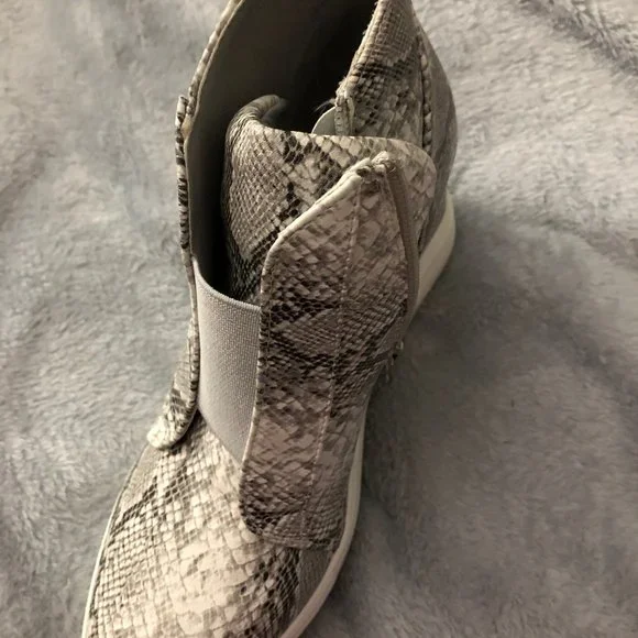 Ccocci Snakeskin Wedge Sneakers 7.5 Gray/White - Picture 2 of 10